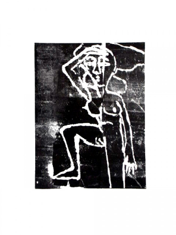 Monotipo35: Africana 3 - 2008 - Plancha 16x12cm - Papel 250gr. Canson Guarro